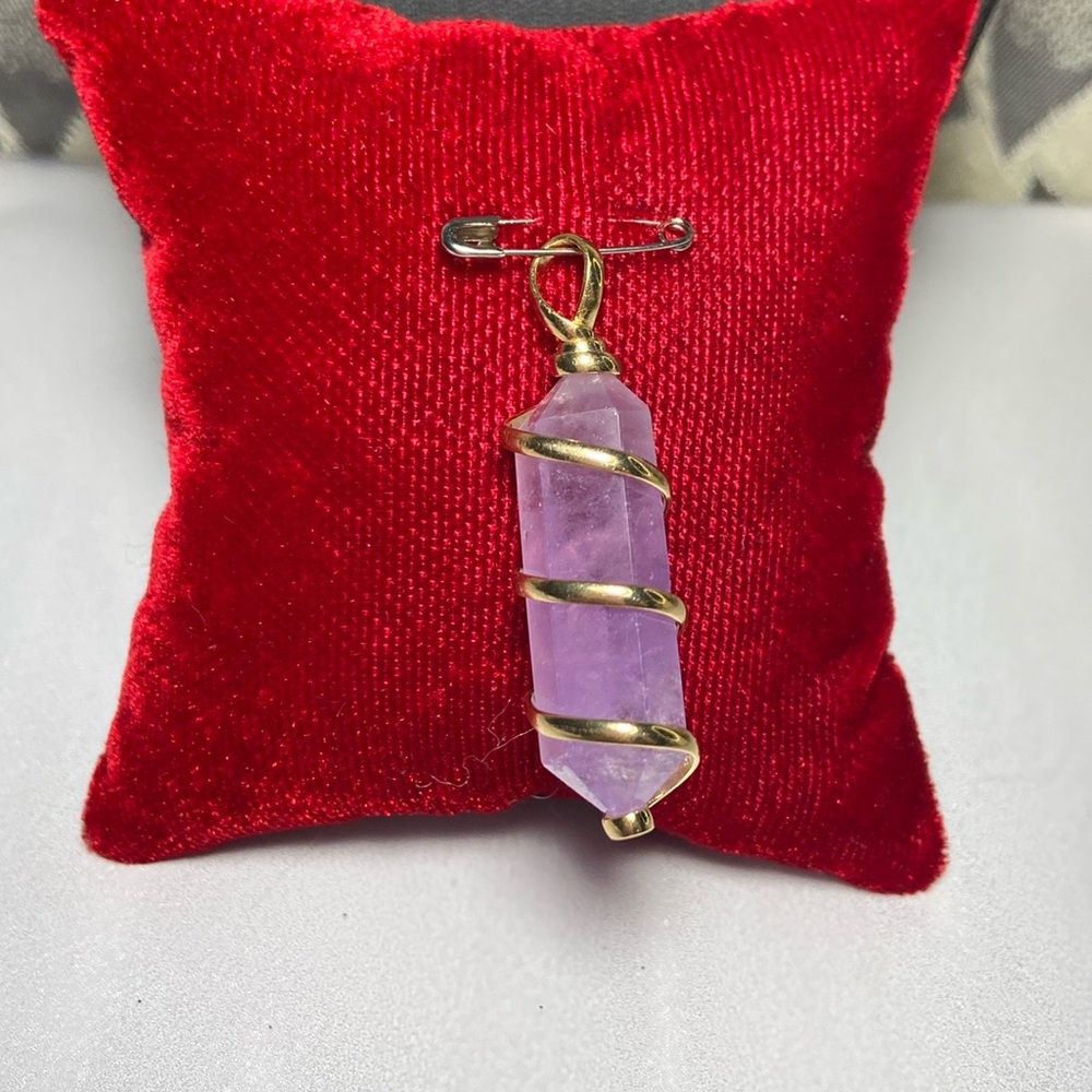 Amethyst Point Pendant in 18K Gold Plating